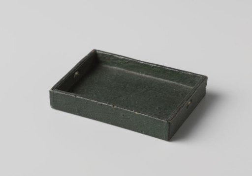 Drinking bowl with cut-out handles, green-painted