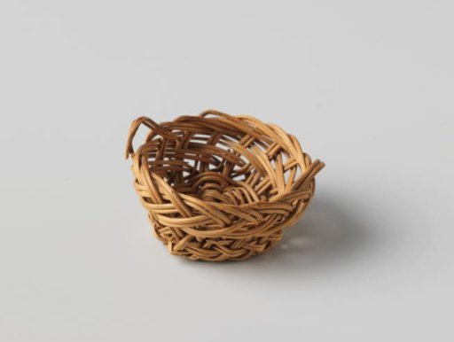 Bread basket with two upright handles, woven
