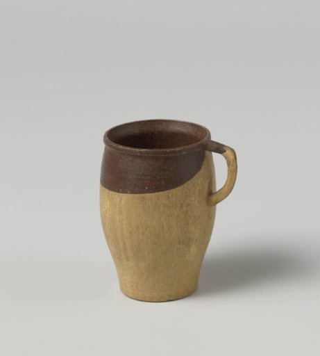 Storage jar with two handles, painted in light and dark brown
