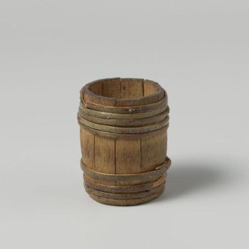 Cask, made of staves bound with nine and six hoops