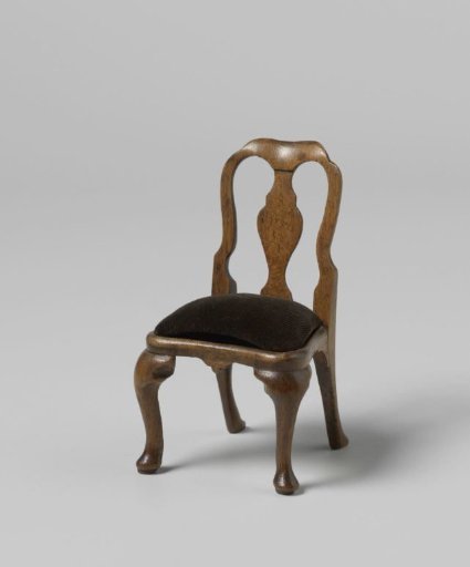 Chair with open backrest and central stile, seat upholstered in green velvet
