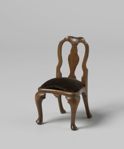 Chair with open backrest and central stile, seat upholstered in green velvet