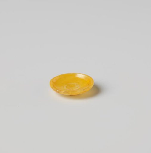 Dish, yellow lacquered