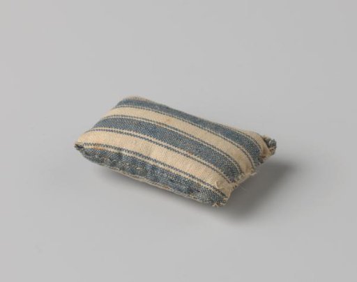 Cushion, blue and white striped
