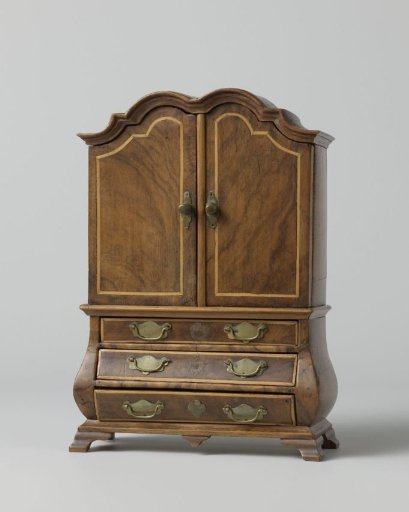 Cabinet, consisting of an upper cupboard with two doors and a lower cupboard with three drawers