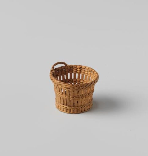 Sewing basket, round open basket with one handle