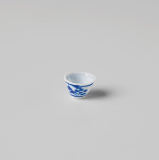 Bowl, white, painted in blue