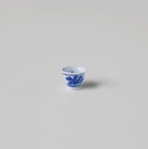 Bowl, white, painted in blue