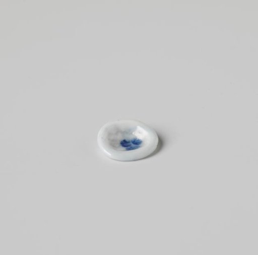 Plate, white, painted in blue