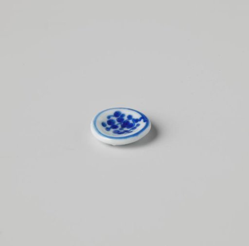 Plate, white, painted in blue