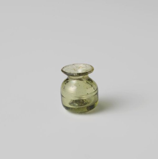 Bottle, Green, with Inserted Soul and Tapering Neck