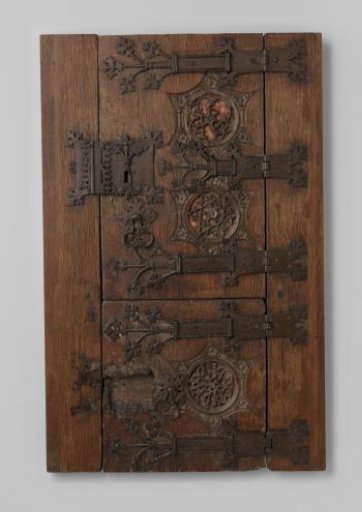 Door, Consisting of an Upper and Lower Door, Decorated with Openwork Tracery