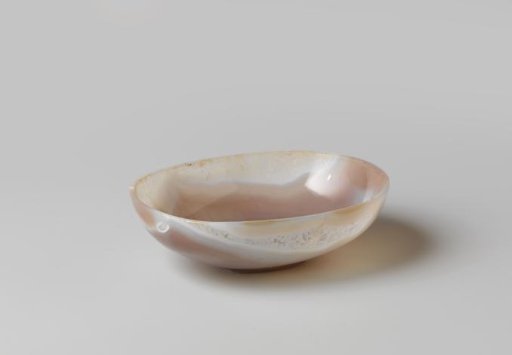 Oval dish of gray agate