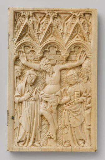 Right wing of a diptych with the Crucifixion