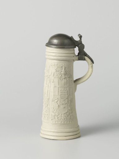 Cylindrical jug (flask) with the combined coat of arms of Cologne–Paderborn