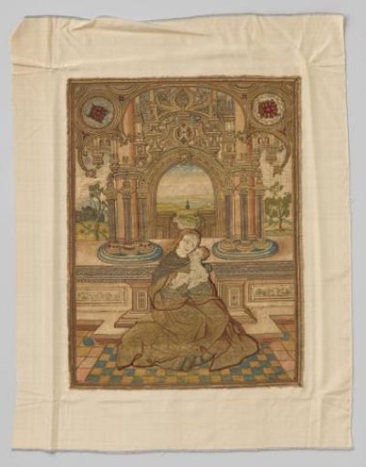 Fragment of an antependium, with embroidery of silk and gold thread