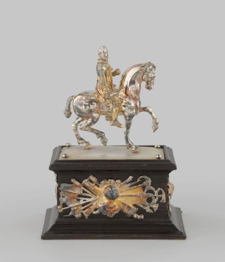 Equestrian statue in silver, probably Emperor Ferdinand III or Matthias