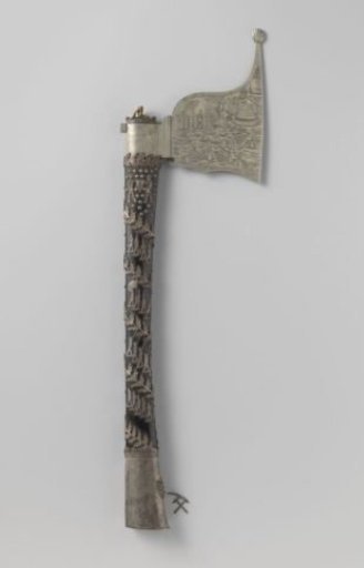 Axe with a representation of the mining industry