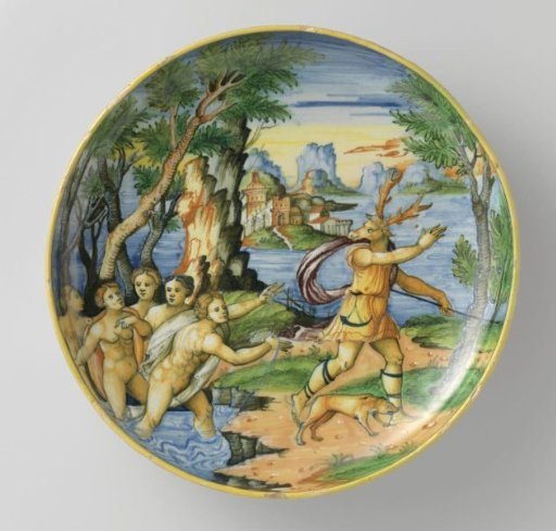 Dish with Actaeon and Diana