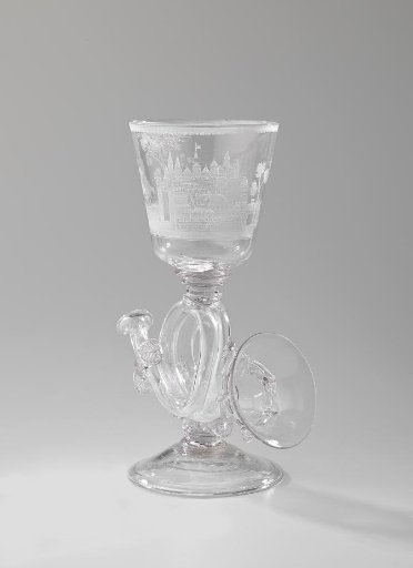 Wine Glass in the Form of a Post Horn