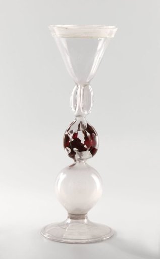 Chalice glass with a hollow stem