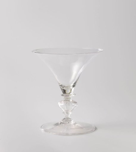 Chalice glass with a trumpet-shaped bowl