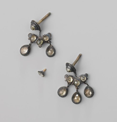 Pair of silver earrings