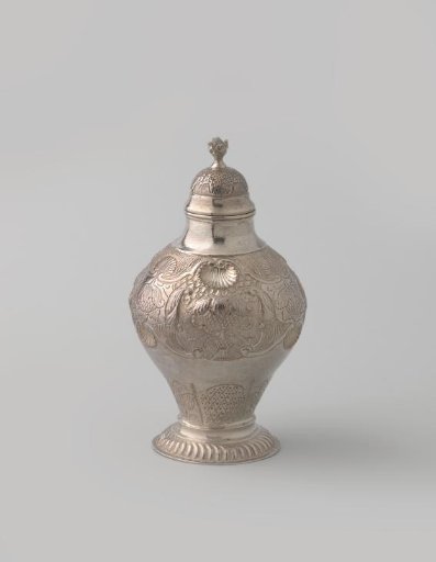 Tea Canister, Inverted Pear-Shaped with Shell Motifs and Flowers