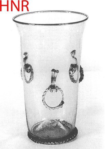 Beaker with three loops with pendant rings