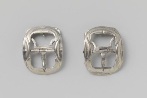 Silver brooch, oval with simple line decoration in low relief