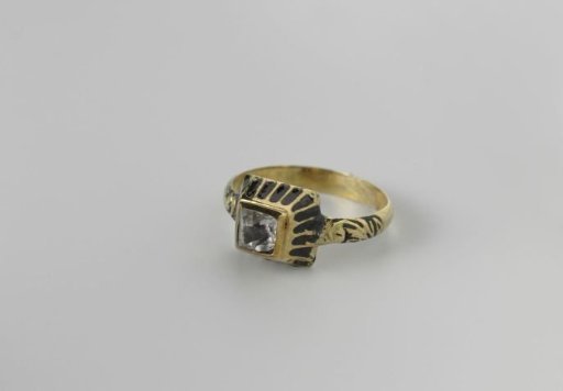 Ring with table-cut diamond