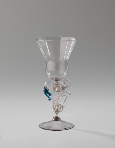 Goblet with a bell-shaped, octagonal stem