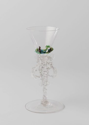 Winged glass with landscape