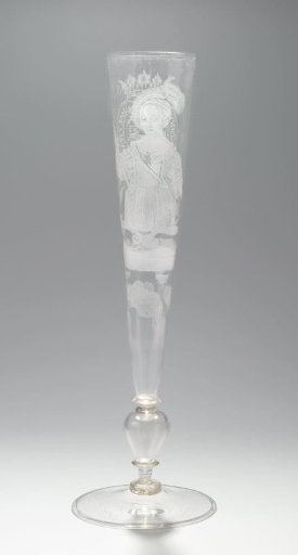 Flute glass with the portrait of William III