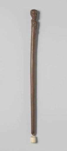Walking stick of wood with satyr head on the knob
