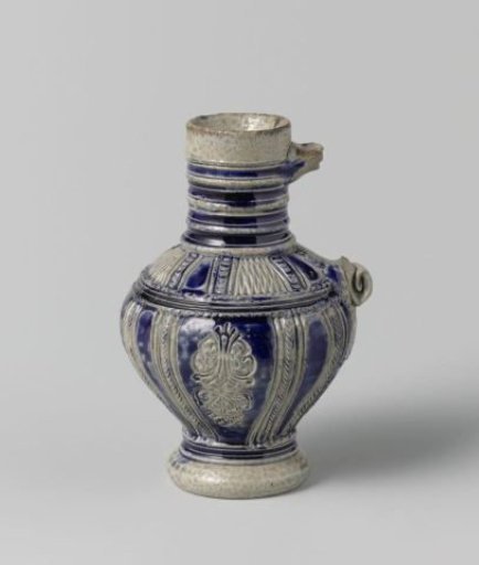 Jug with a panel decoration and scrolls