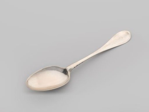 Spoon with the inscription: In memory of the Commission, by their High Mightinesses given in 1705, amounting to 350,000 florins, to be distributed to the interested parties in the damage suffered at Vigo in 1702, and paid out in 1712