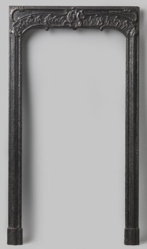 Cast-iron plate for fireplace surround, with Vulcanus