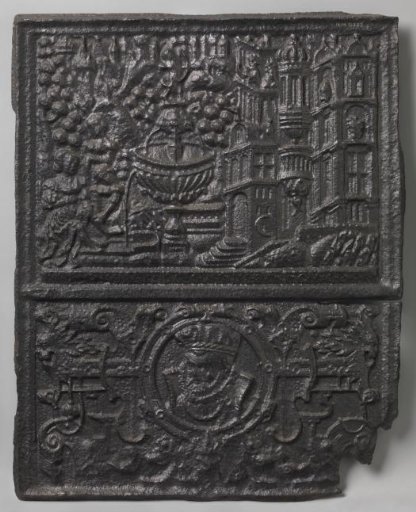 Stove tile with Bathsheba and King David