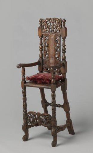 Children's chair of beechwood with rush upholstery