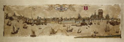 Silk-on-silk embroidery strip