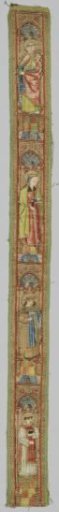 Fragment of a dalmatic, with embroidery of flax silk and gold thread