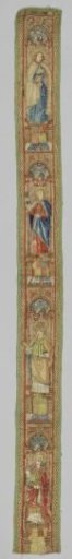 Fragment of a dalmatic, with embroidery of flax silk and gold thread