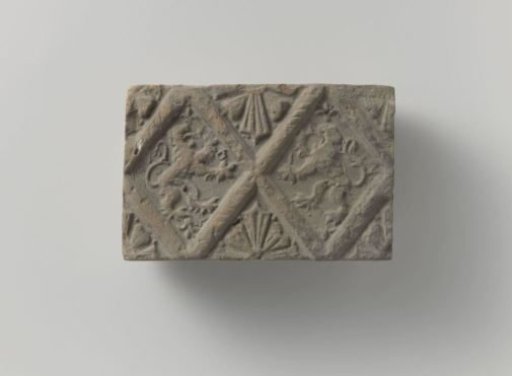 Fireplace with two lions in panels