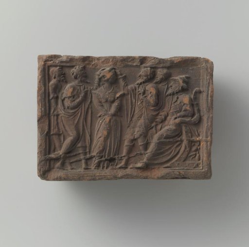 Fireplace Tile Depicting Susanna Being Brought Before the Elders