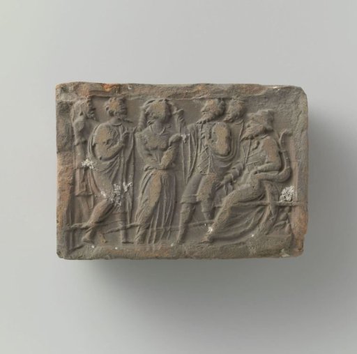 Fireplace Stone Depicting Susanna Being Led Before the Elders