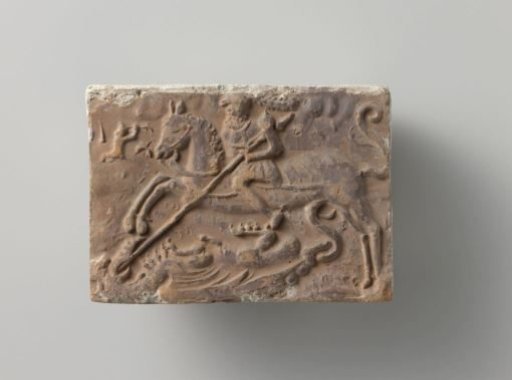 Hearth with a depiction of Saint George on horseback