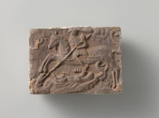 Fireplace with a Depiction of Saint George on Horseback