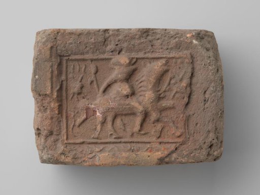 Fireplace, depicting a rider with a lance