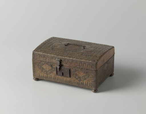Small box covered with leather, in which the ornaments were pressed with bookbinders' irons
